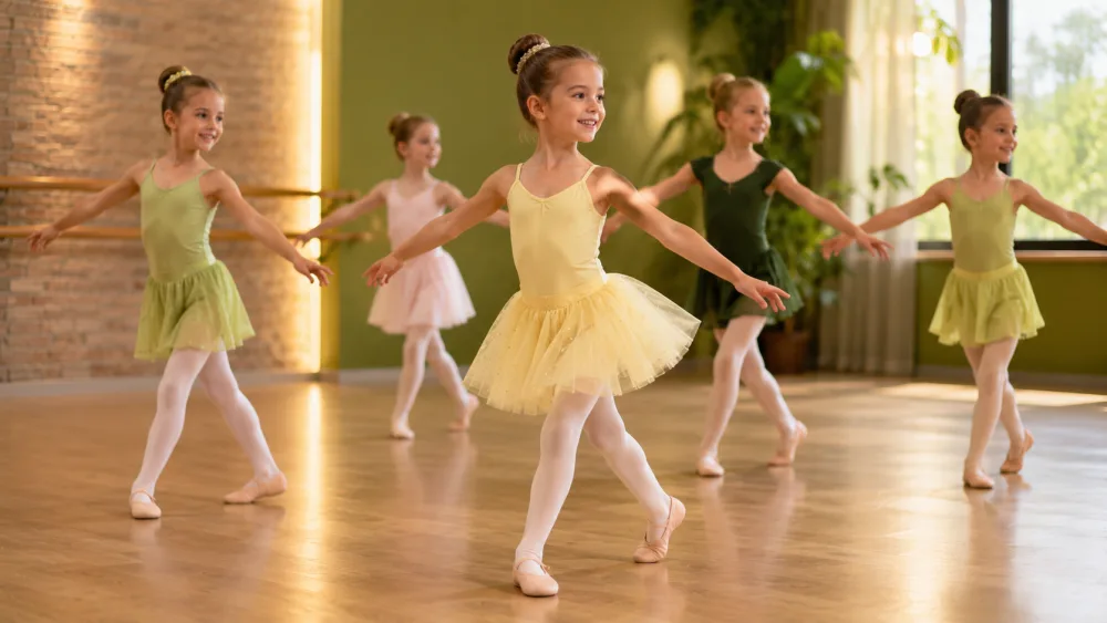 Kinder bei einem Ballett- oder Kindertanzkurs