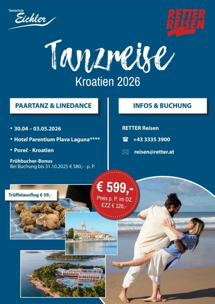 Tanzreise 2026 nach Porec in Kroatien