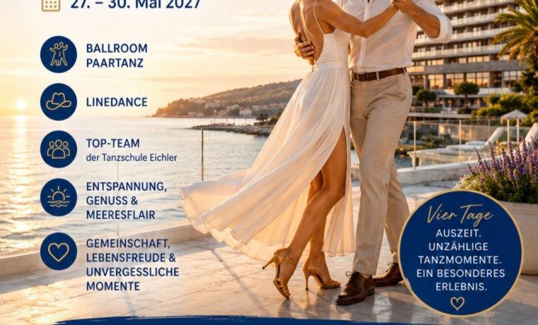 Flyer Tanzreise 2027 Tanzen am Meer im Hotel Histrion Portoroz